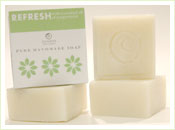 Refresh soap with essential oil of peppermint